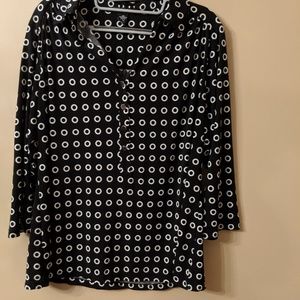 Black and White Patterned Blouse
